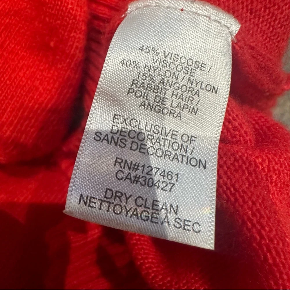 Wildfox Angora Rabbit Hair Sequin Knit Sweater Red SHOPPING IS MY CARDIO Medium